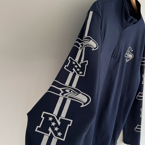 NFL Seattle Seahawks Men’s 1/4 Zip Pullover Long Sleeve - Size Medium - Picture 5 of 8